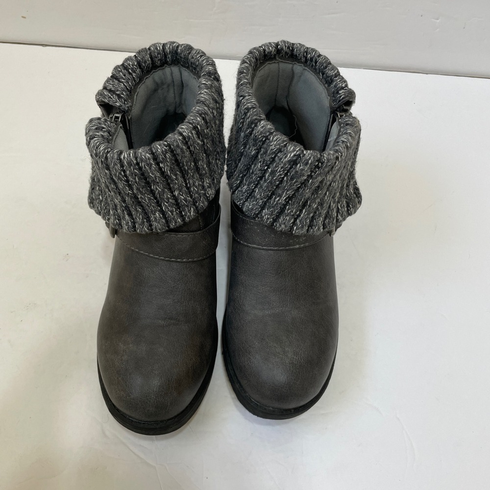 PORTLAND BOOT COMPANY ELLIE SWEATER KNIT ANKLE BOOTS IN GRAY - Picture 3 of 6